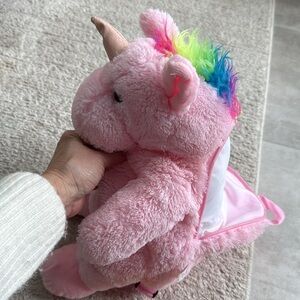 Hobby Lobby Super Soft Pink Plush Unicorn 18" Backpack"- Excellent Condition